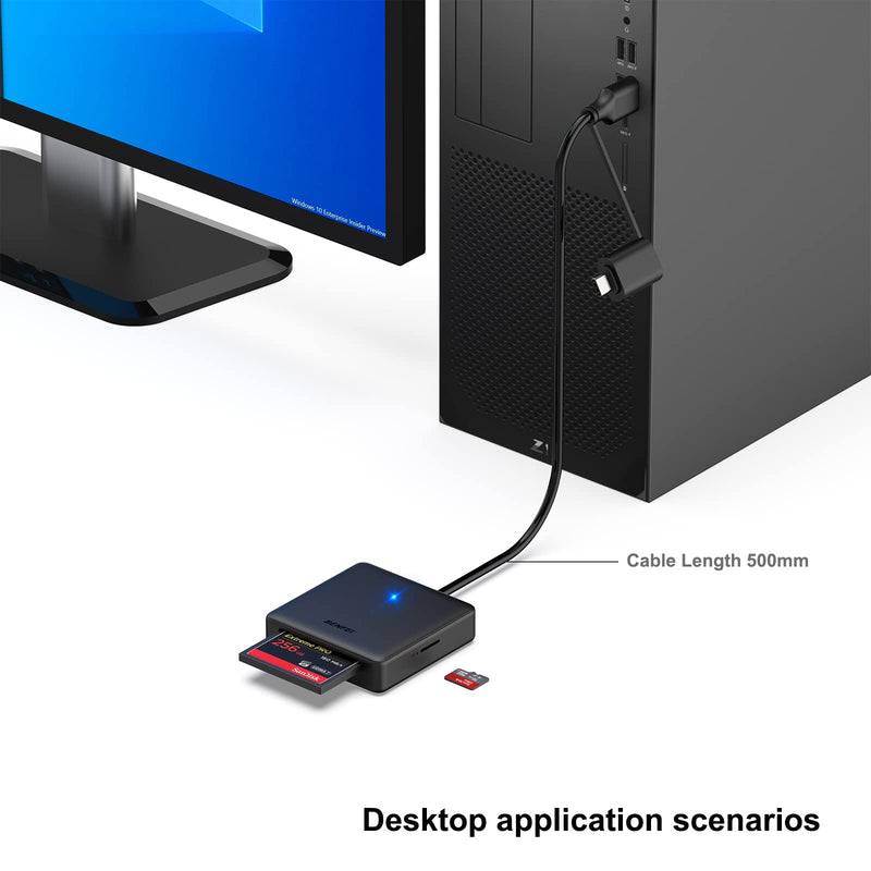 [Australia - AusPower] - Memory Card Reader, BENFEI 4in1 USB USB-C to SD Micro SD MS CF Card Reader Adapter 