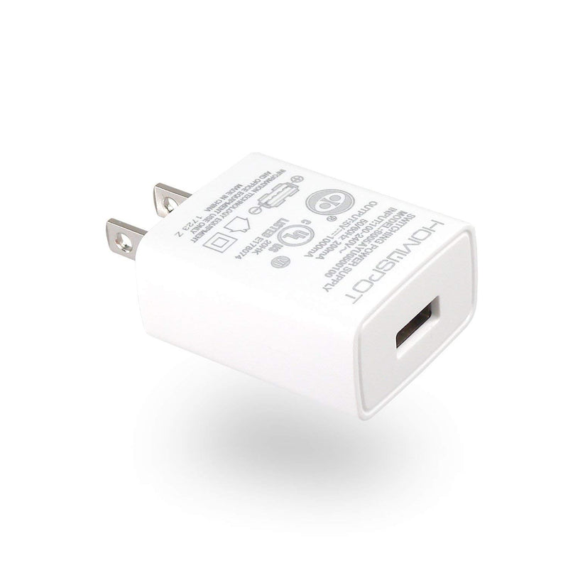 [Australia - AusPower] - HomeSpot UL Certified USB Wall Charger 5V1A Plug in-Door Power AC Adapter Travel Office Home Use - 1 Pack White 