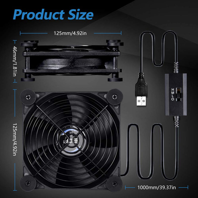 [Australia - AusPower] - SCCCF Quiet 120mm USB Fan, 5V USB Portable Cooling Fan for Flat Panel TV Receiver Router DVR Playstation Xbox Computer Cabinet Cooler 