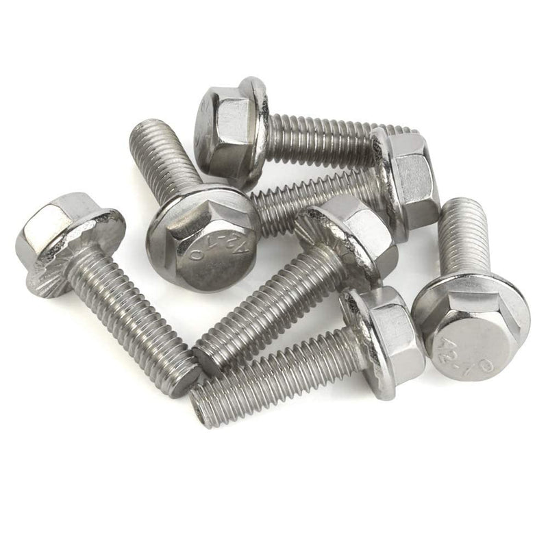 [Australia - AusPower] - M8 x 10mm Flanged Hex Head Bolts Flange Hexagon Screws, Stainless Steel A2, DIN 6921, 20 PCS M8-1.25 x 10mm (20 PCS) 