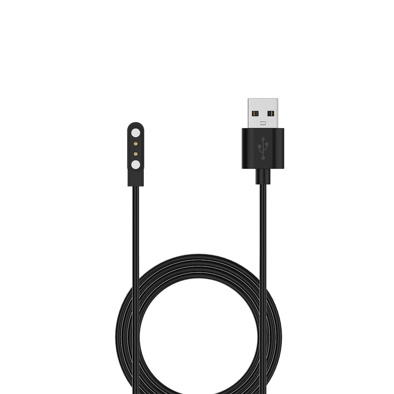 [Australia - AusPower] - Charging Cable Compatible with FITVII H86/ H08/ H18/ H56 Smart Watch Charger Cable USB Portable Magnetic Replacement Charging Cord for FITVII Fitness Tracker Charger Accessories (Black*2) Black*2 