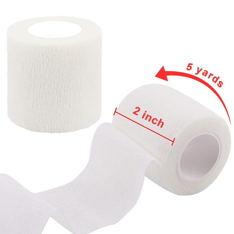 [Australia - AusPower] - BQTQ 30 Rolls Self Adhesive Bandage Wrap White Adhesive Wrap 2 inch Self Adherent Wrap Stretch Bandages Self Stick Bandage Wrap Tape for Wrist Ankle Swelling Sprains (White) 