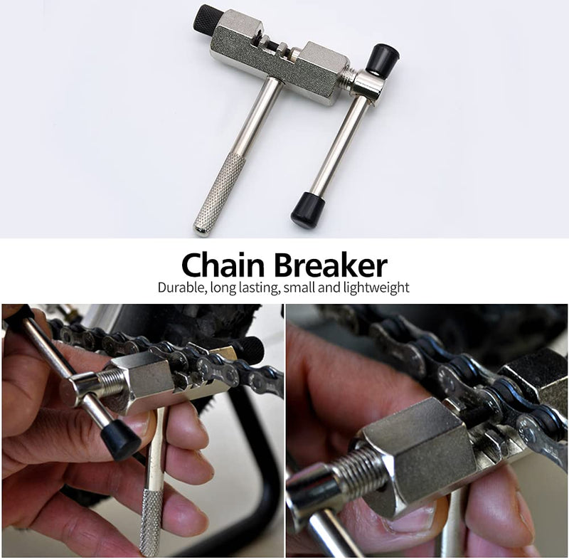 [Australia - AusPower] - Bike Chain Kit, Multi-Function Bike Mechanic Repair Kit, Chain Breaker and Bike Link Plier with Hook, 116 Links with 6 Pairs Bicycle Buckle, Reusable 