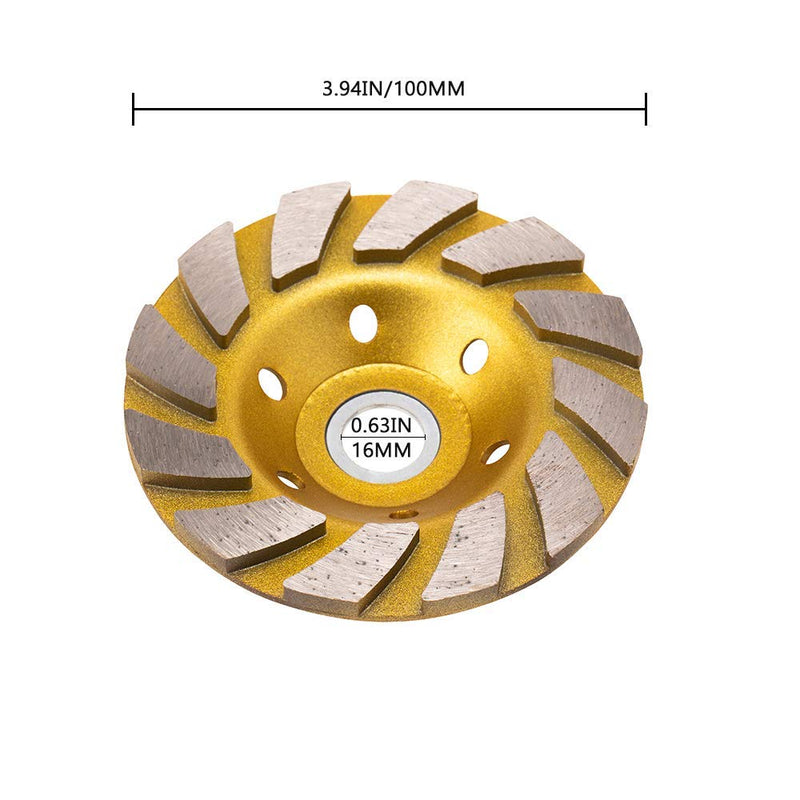 [Australia - AusPower] - Erduoduo 2Pack 4 Inch Diamond Cup Grinding Wheel 12 Segs Heavy Duty Angle Grinder Wheels for Angle Grinder 