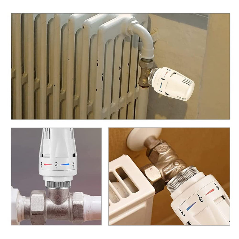[Australia - AusPower] - 2 Pcs Thermostatic Radiator Heads Automatical Temperature Control Heads Anti Freeze Radiator Valve Heating Systems for Home Office 