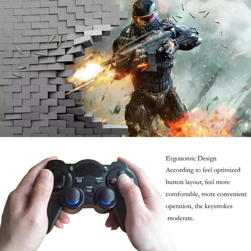 [Australia - AusPower] - USB Wireless Gaming Controller Gamepad for PC/Laptop Computer(Windows XP/7/8/10) & PS3 & Android & Steam - [Black] (black) 