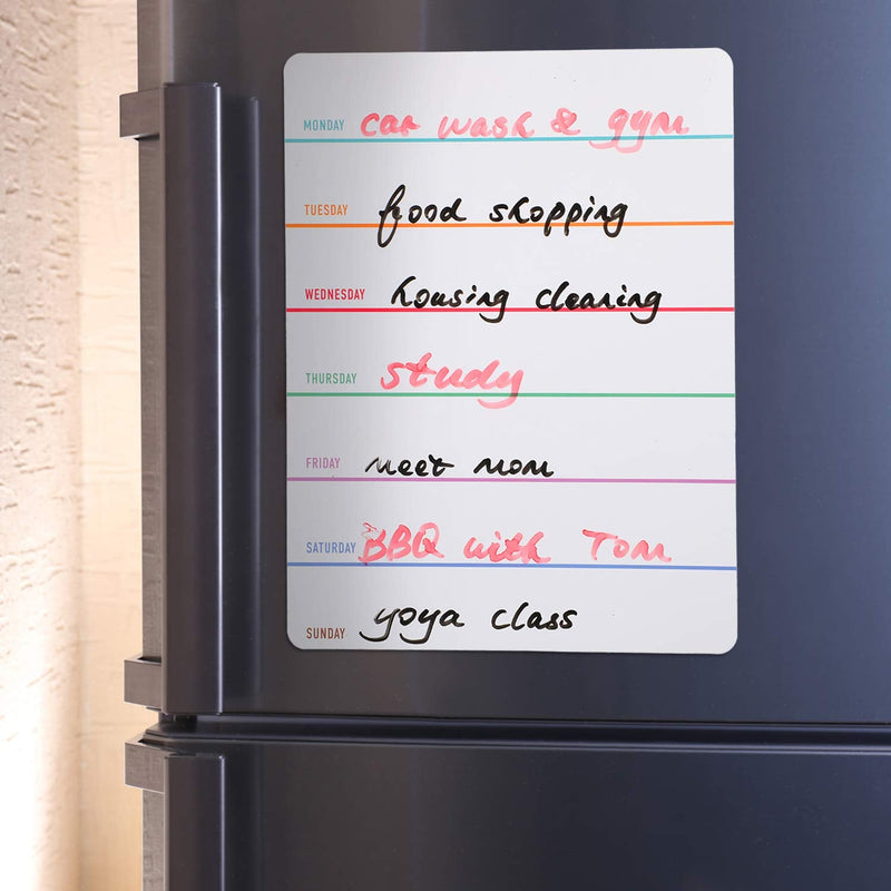 [Australia - AusPower] - 2 Pieces Magnetic Weekly Dry Erase Boards Erasable Weekly Calendars Whiteboard Planners with 2 Pieces Markers for Office, Home, School Supplies (Color 1, 9.4 x 7.5 Inch) Chic Style 