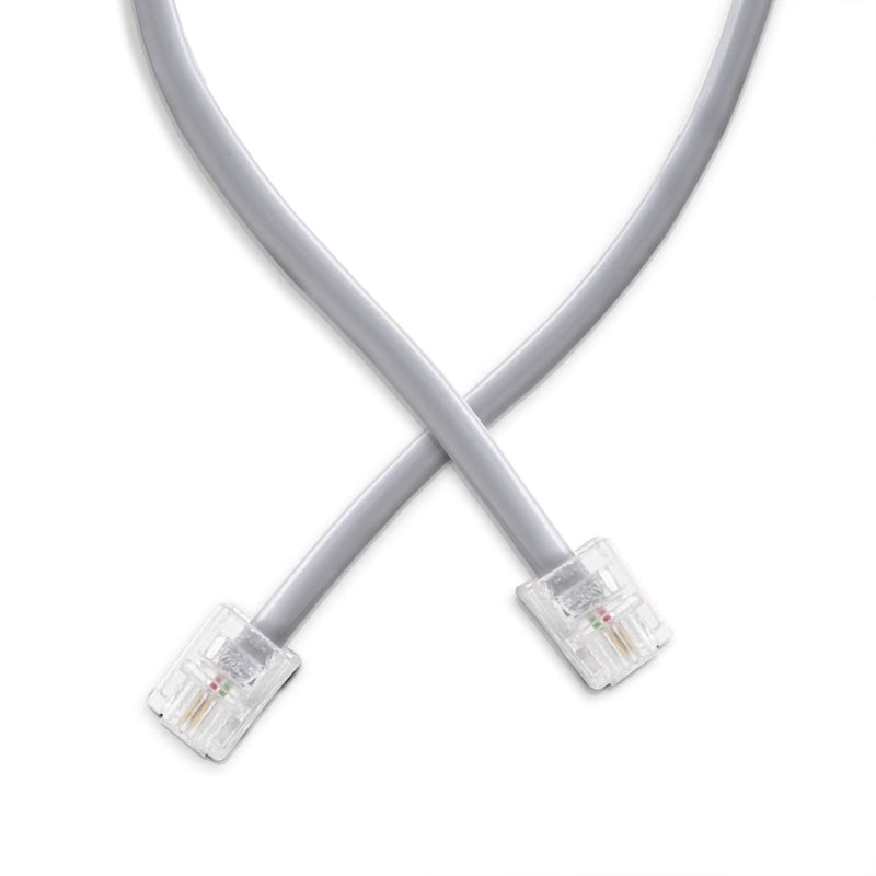 [Australia - AusPower] - Phone Line Cord 100 Feet - Modular Telephone Extension Cord 100 Feet - 2 Conductor (2 pin, 1 line) Cable - Works Great with FAX, AIO, and Other Machines - Grey 100 Feet Cord (30 Meter) 