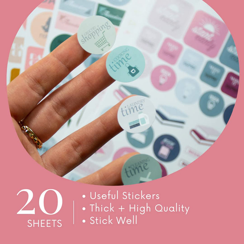 [Australia - AusPower] - Planner Stickers 1000+ Stickers – Inspirational & Motivational, Cute & Aesthetic Stickers for Adults - Aesthetic Small Accessories & Sticker Pack for Planner, Organizer, Scrapbook and Journal Productivity Stickers 