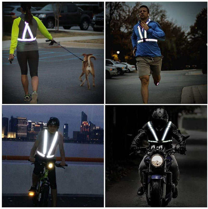 [Australia - AusPower] - Awnuuw Reflective Vest Running Gear 3Pack, Adjustable Safety Vests High Visible Reflective Belt Straps Green,black,blue 