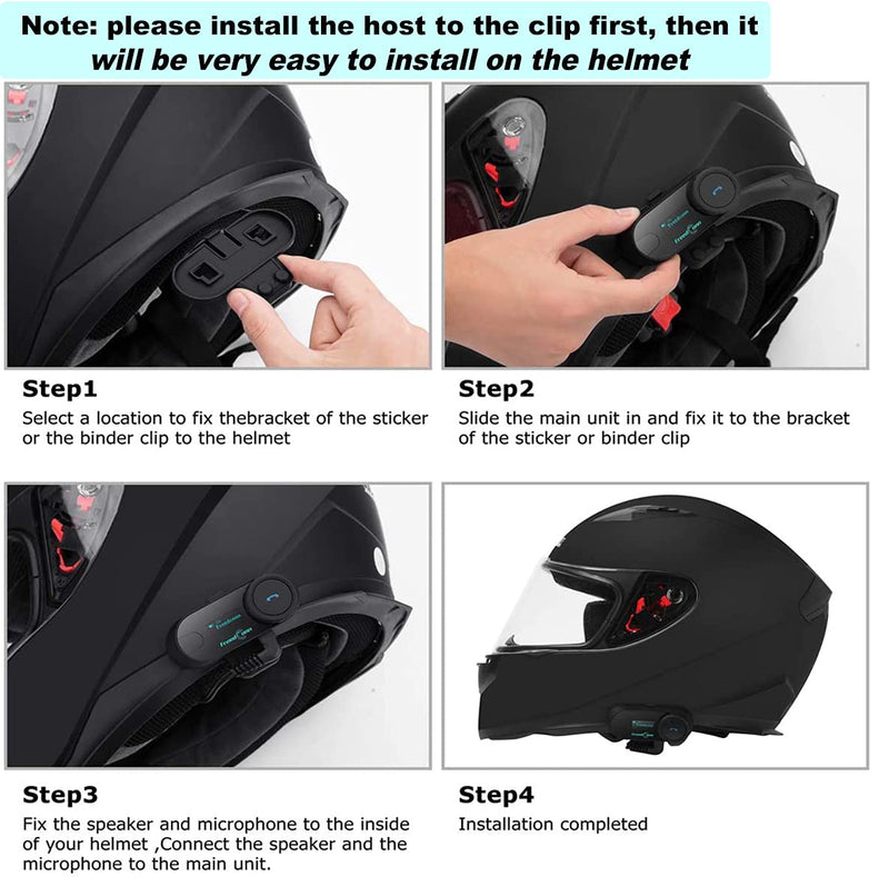 [Australia - AusPower] - Motorcycle Bluetooth Headset,FreedConn Bluetooth Motorcycle Headset TCOM-SC, Waterproof Intercom Helmet Communication Intercom Systems, LCD Screen 800M Two-Way Interphone with FM Radio (1 Pack) T-COMSC(1 pack) 