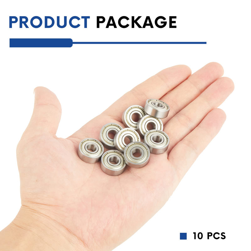 [Australia - AusPower] - CNXBB 10pcs 606ZZ Ball Bearing, Double Metal Sealed Deep Groove Bearings 6x17x6mm, High Temperature High Speed and Low Noise,Suitable for Electric Motor Applications (10, 606-ZZ) 10 