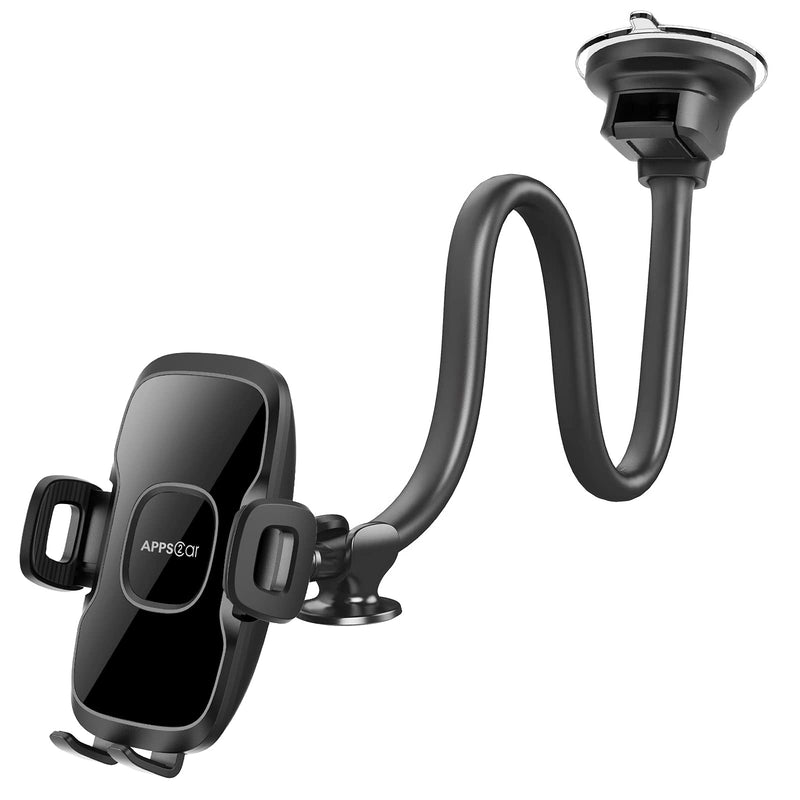 [Australia - AusPower] - 13'' Gooseneck Car Phone Holder, Industrial-Strength Car Phone Mount Windshield Suction Cup, Holder for Cell Phone in Truck, Long Arm Phone Holder Windshield Mount for Truck SUV, Phone Window Mount 