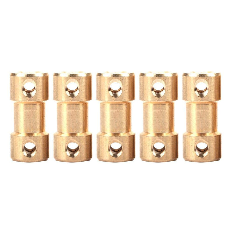 [Australia - AusPower] - 5PCs 2.3mm to 4mm Brass Shaft Coupling Joint Connector Motor Brass Connector Flexible Shaft Coupling Joint Connector with Screws Sleeve Transfer Joint Adapter for Small Model Motor CNC Machine 