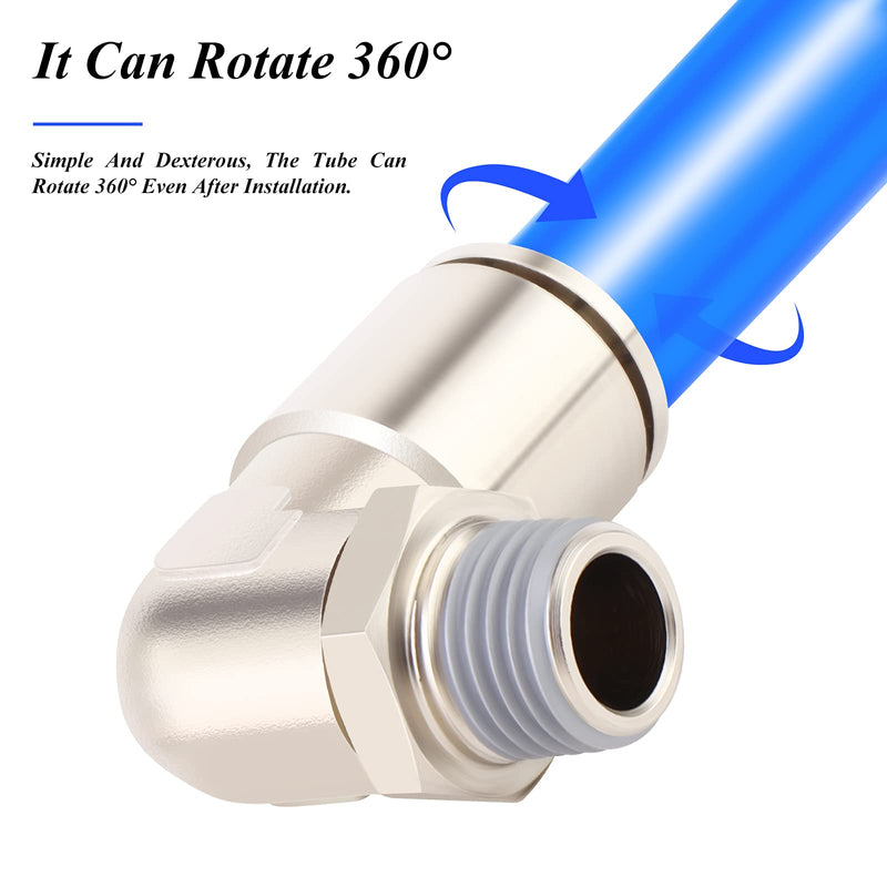 [Australia - AusPower] - TAILONZ PNEUMATIC Elbow 1/4 Inch Tube OD x 1/8 Inch NPT Thread Push to Connect Fittings Copper Nickel Plating TPL-1/4-N1 (Pack of 5) 1/4"OD-1/8"NPT 