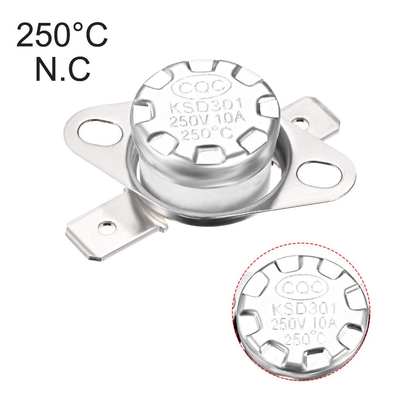 [Australia - AusPower] - uxcell KSD301 Thermostat 250°C/482°F 10A Normal Closed N.C Adjust Snap Disc Temperature Switch for Microwave,Oven,Coffee Maker 5pcs 