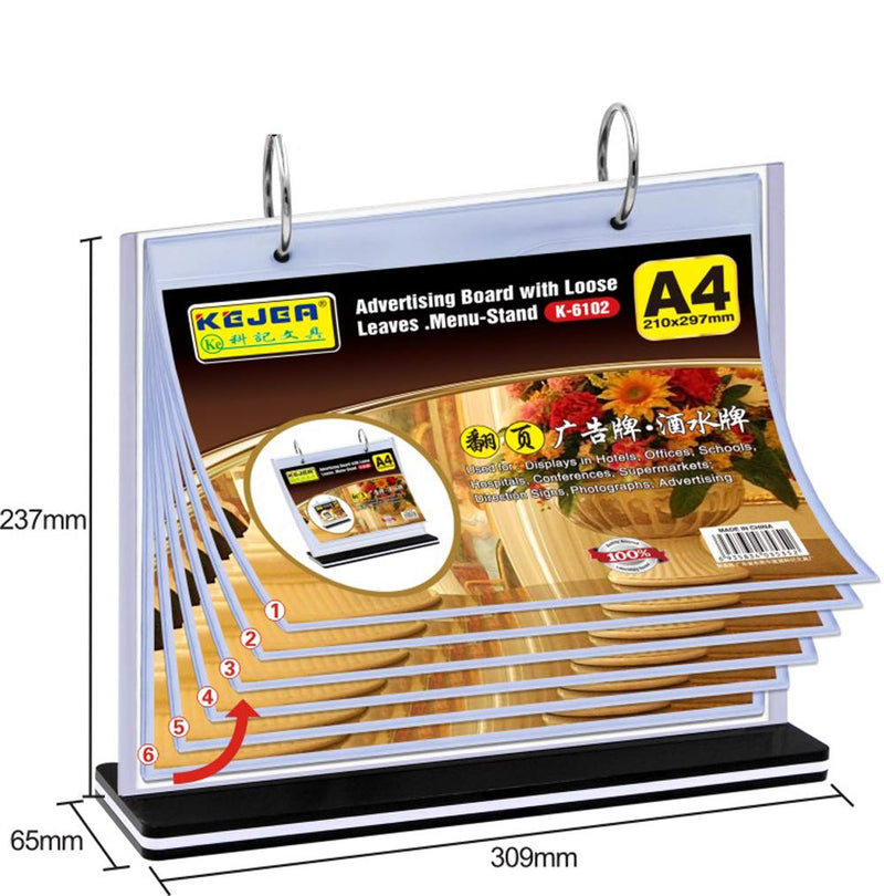 [Australia - AusPower] - Transparent Inclined Back Acrylic Sign Stand, Desktop Display Stand with Vertical Stand Menu Stand, Horizontal 8.5"x 11" Horizontal Photo Clip Album/Album"Plastic Brochure for Home, Office, Store, 