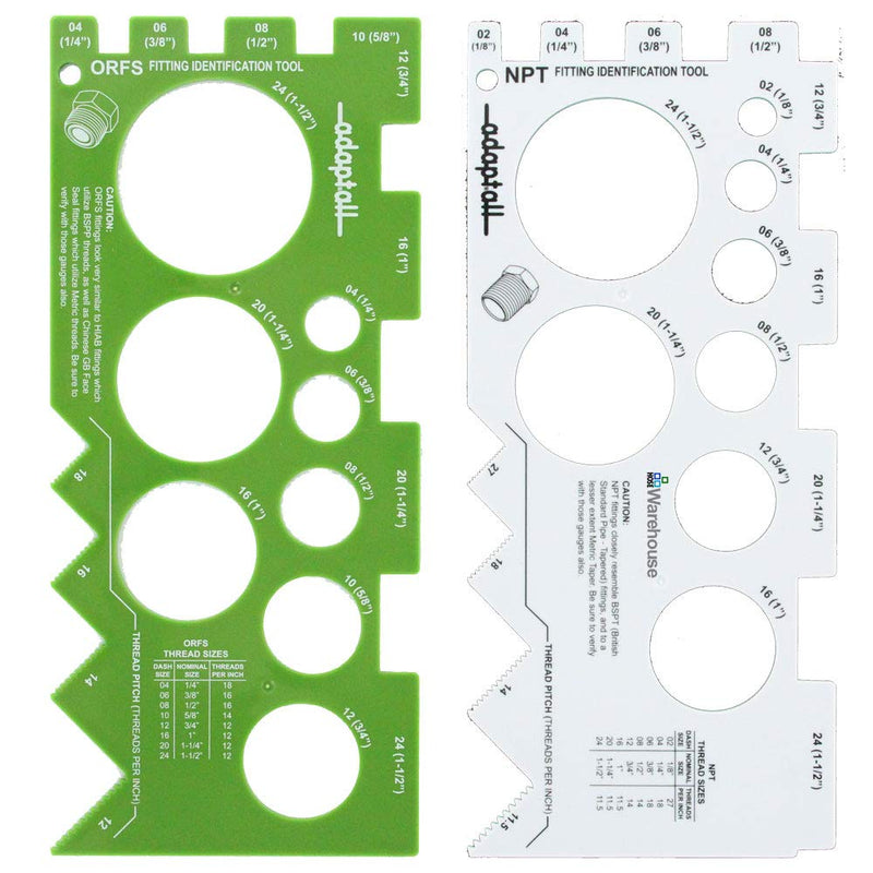 [Australia - AusPower] - HoseWarehouse Brand TGK02-HW SAE American Thread Identification Kit w/Adaptall Gauges (NPT, NPSM, ORS, ORFS, ORB, an, JIC 37) 