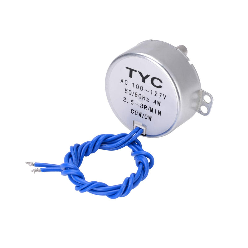 [Australia - AusPower] - 6PCS Turntable motor Synchronous Synchron Motor 50/60Hz AC 100~127V CCW/CW 4W 2.5-3RPM/MIN CCW/CW with 7mm Flexible Coupling Connector For Cup Turner,Hand-Made, School Project, Model (2.5-3RPM) 