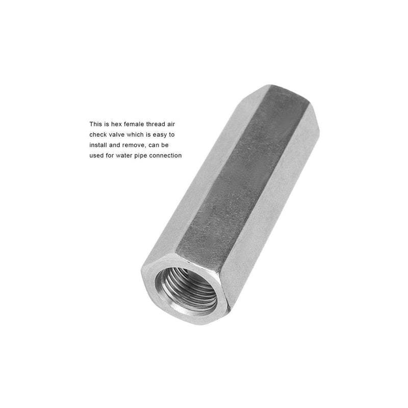[Australia - AusPower] - Air Check Valve,304 Stainless Steel Hex BSPP Female Thread Check Valve, Good Airtightness, Not Easy to Rust,for Pipes Under Gas, Water, Oil and Other Media(3/8") 