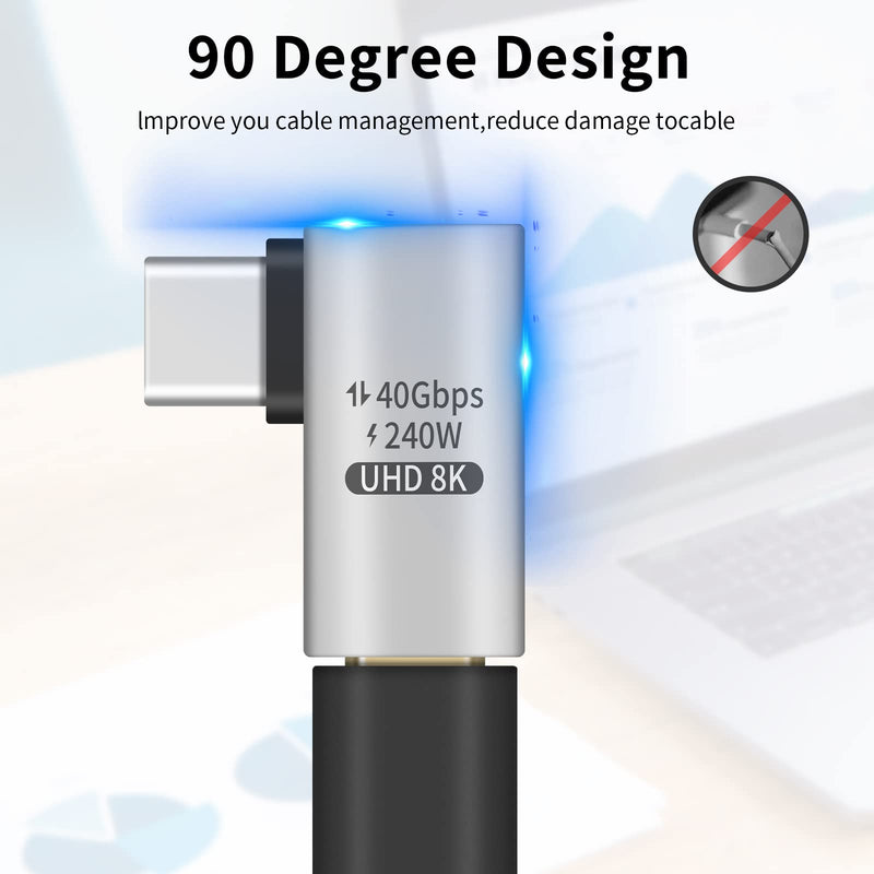 [Australia - AusPower] - Poyiccot 90 Degree USB C Adapter 40Gbps 240W, (3 Styles) USB C 90 Degree Adapter, Right Angle USB C to USB C Adapter Support USB4 Cable 8K Video for Thunderbolt 4 MacBook, iPad,Steam Deck right angle 90 degree usb c adapter 