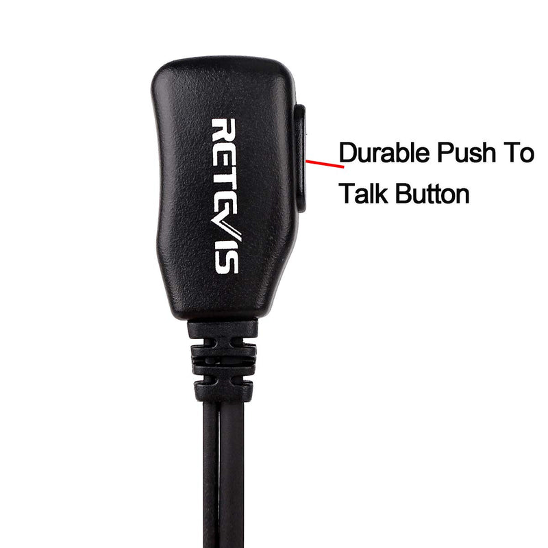 [Australia - AusPower] - Retevis Two Way Radio Headset with Mic PTT 2 Pin Acoustic Tube Earpiece for Baofeng UV-5RA UV-82 Retevis H-777 RT22 Arcshell AR-5 Walkie Talkie (5 Pack) 