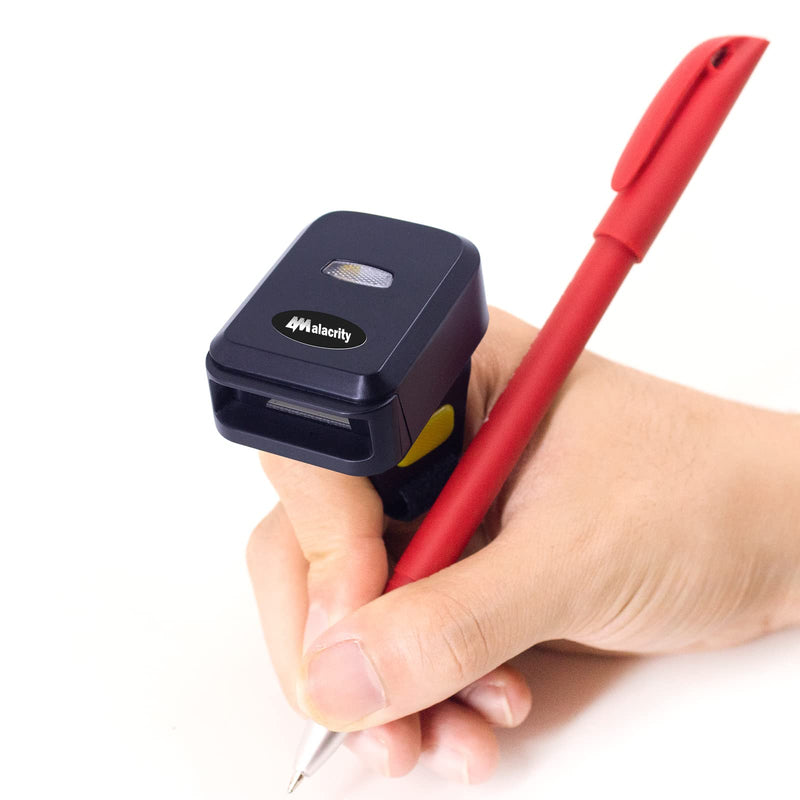 [Australia - AusPower] - Alacrity 2D Wireless Ring Barcode Scanner,Portable Bluetooth Wearable Finger 1D 2D Mini Bar Code Reader Scanner Suppot Screen Scanning with Bluetooth & 2.4GHz Wireless & Wired Connection Scanner 