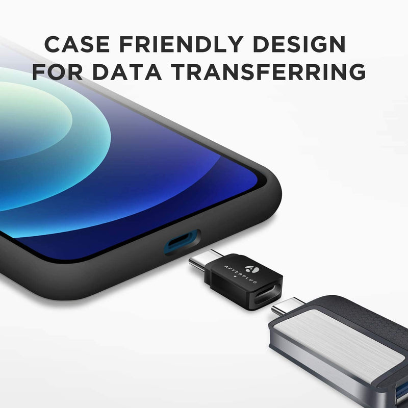 [Australia - AusPower] - Afterplug USB C Extender Adapter [2 Pack], 10Gbps USB Type C Extension Female to Male for Otterbox Lifeproof case, Thunderbolt 3/4 Compatible for MacBook Pro Air, iPad Pro, Samsung Galaxy, DJI Black 