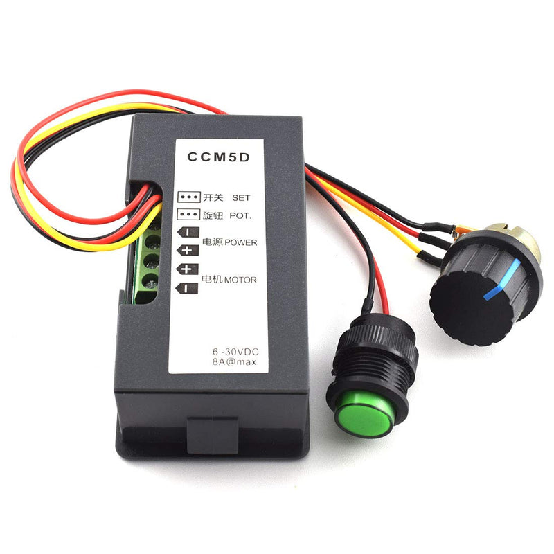 [Australia - AusPower] - SDTC Tech 6V-30V 8A DC Motor Speed Controller 6V 12V 24V PWM Stepless Speed Control Switch Adjustable Driver Regulator with Duty Cycle LED Digital Display & Knob 