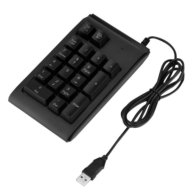 [Australia - AusPower] - Numeric Keypad with 3-Color LED Backlight, USB Wired Mini 19 Key Number Pad Backlit Keypad Numpad, Mechanical Feeling for Laptop Desktop Computer PC 