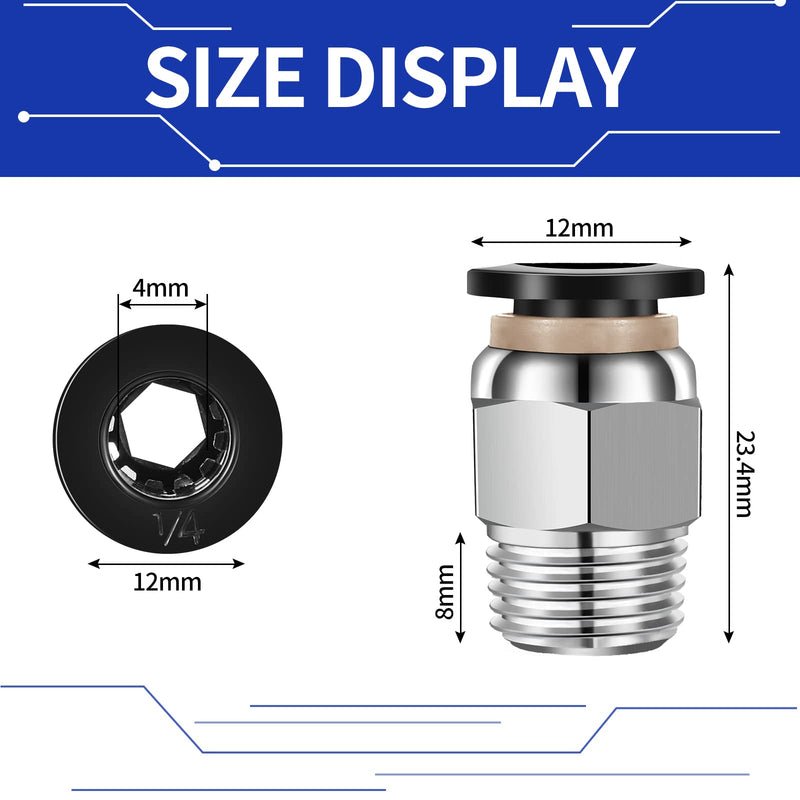 [Australia - AusPower] - 30Pieces Pneumatic Elbow Straight Combination 1/4 Inch Tube OD x 1/8 Inch NPT Push to Connect Tube Fittings Male Thread Straight Push Quick  Release Connectors Air Tool Connectors Connect Fittings 