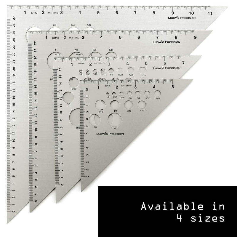 [Australia - AusPower] - Ludwig Precision 12" 45-90-Degree Aluminum Drafting Triangle, 83112 12-INCH 45-90 Degree 