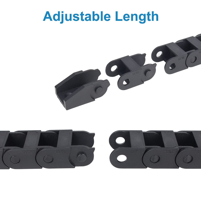 [Australia - AusPower] - Cnloyua Drag Chain, Low Noise Cable Chain, 1m (10mm x 20mm) Black Nylon Chain, Used for 3D Printer, CNC and Other Machines 