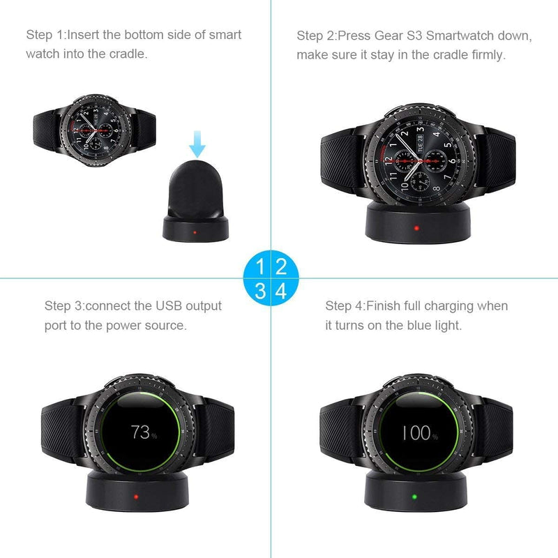 [Australia - AusPower] - Samsung Gear S3 Charger, Bebetter Wireless Qi Charging Dock for Samsung Gear S3 Classic/Frontier Smartwatch (Also fit for Gear S2) 