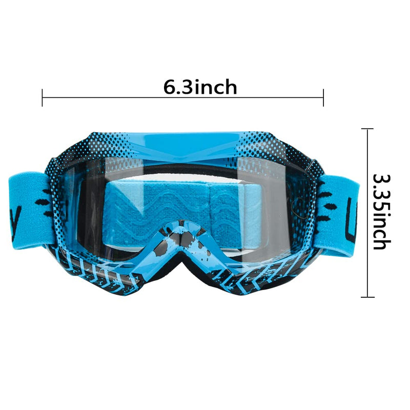 [Australia - AusPower] - Kids Teens Youth ATV Motorcycle Dirtbike Cycling Ski Snowboard Motocross Riding Goggles … Blue 