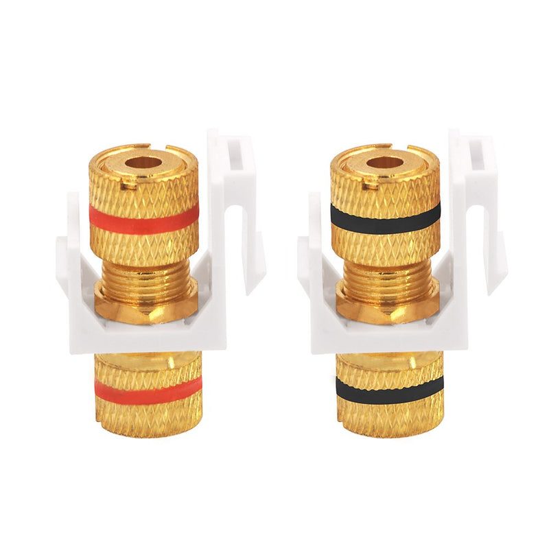 [Australia - AusPower] - VCE Banana Jack Binding Post Keystone Jack Insert with Black & Red Rings, Screw Type Audio Speaker Keystone, 3 Pairs/6 Pack 