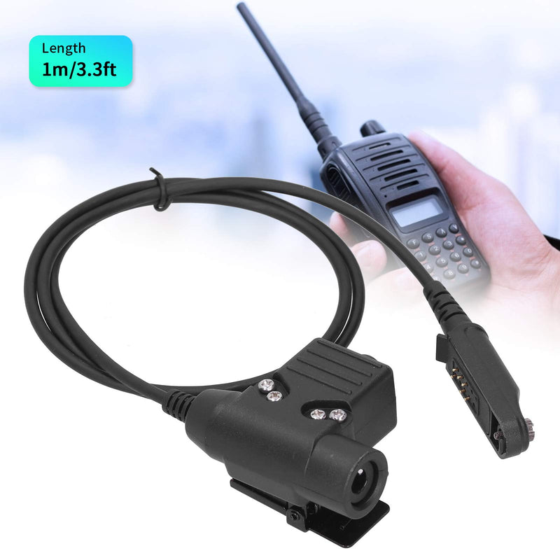 [Australia - AusPower] - PUSOKEI 3.3ft U94 PTT Cable Plug Headset Waterproof Earpiece Adapter for UV‑9R/UV‑9RPLUS/UV‑XS Two Way Radio Walkie Talkie 