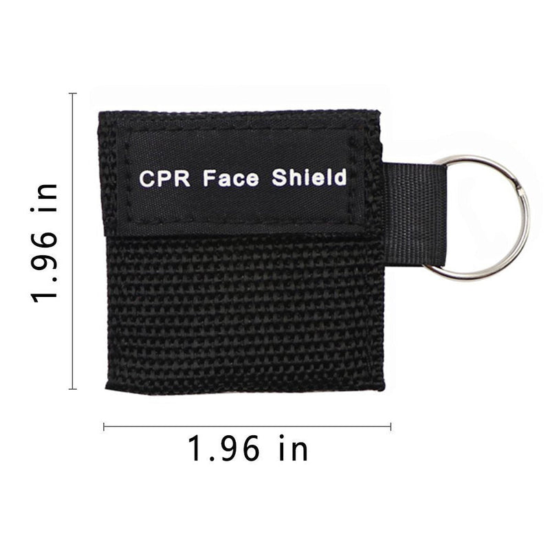 [Australia - AusPower] - 20pcs CPR Face Shield Mask Keychain Ring Emergency Kit CPR Face Shields for First Aid or CPR Training (Black-20) Black-20 