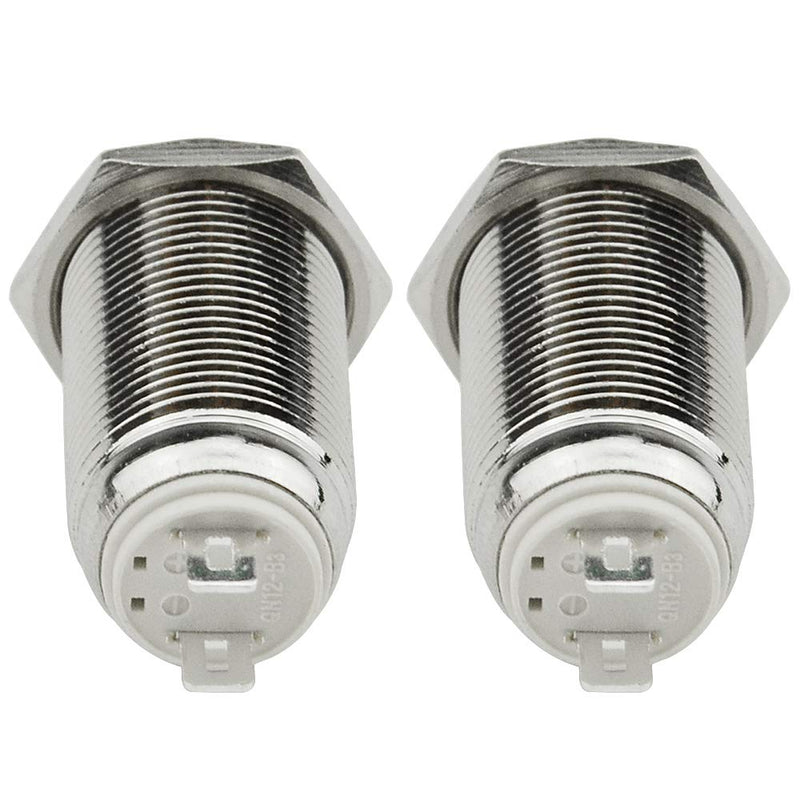 [Australia - AusPower] - WMYCONGCONG 2 PCS Latching Push Button Switch Waterproof Button Switch On Off 3A 250V AC Stainless Steel Switches 1/2" Hole 