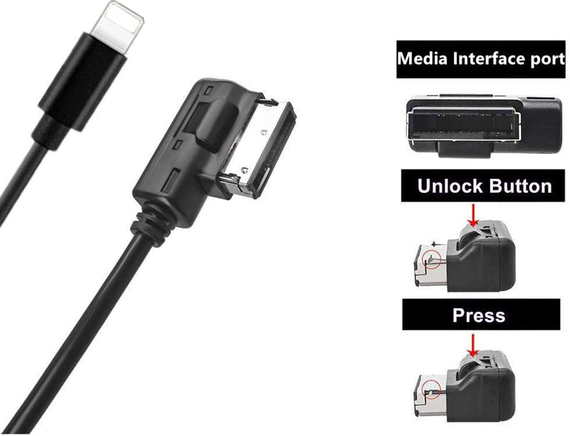 [Australia - AusPower] - AMI Music Interface Char-ge Aux Cable Compatible with A3/A4/A5/A6/A8/S4/S6/S8/Q5/Q7/R8/TT with MMI 3G+ System (1M Length) 