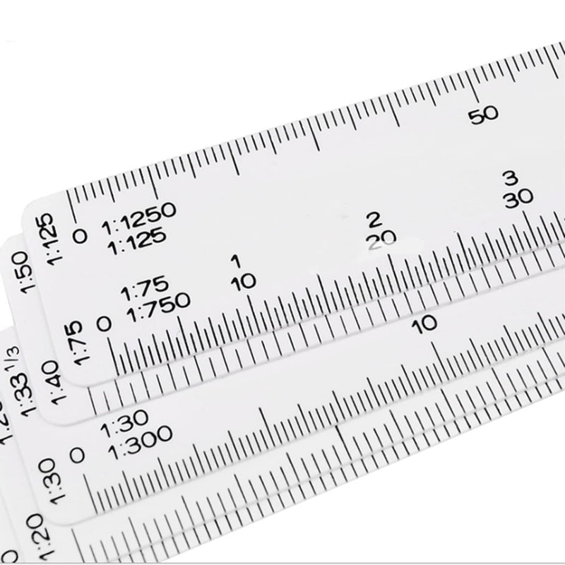 [Australia - AusPower] - Utoolmart Scale Ruler 19cm Engineer Scale Architect Rulers 1/10 1/15 1/20 1/25 1/30 1/33 1/40 1/50 1/75 1/125 Plastic 1pcs 