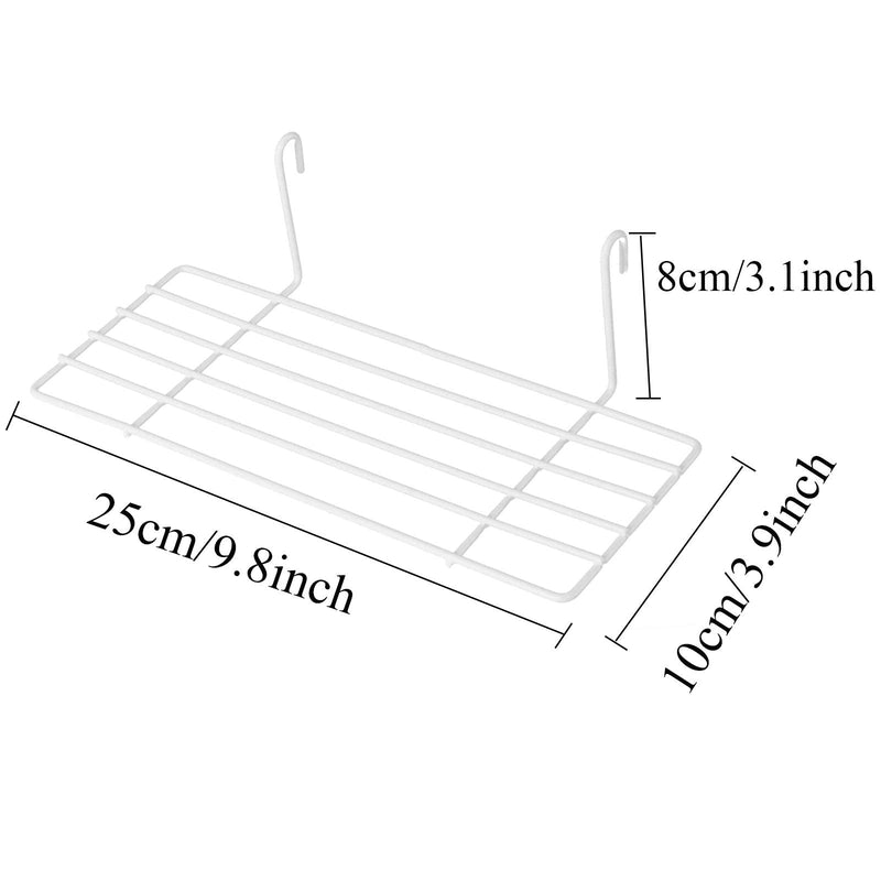 [Australia - AusPower] - GBYAN Wire Wall Grid Basket Hanging Display Shelf White Metal Grid Panel Accessories, 2 Pack 