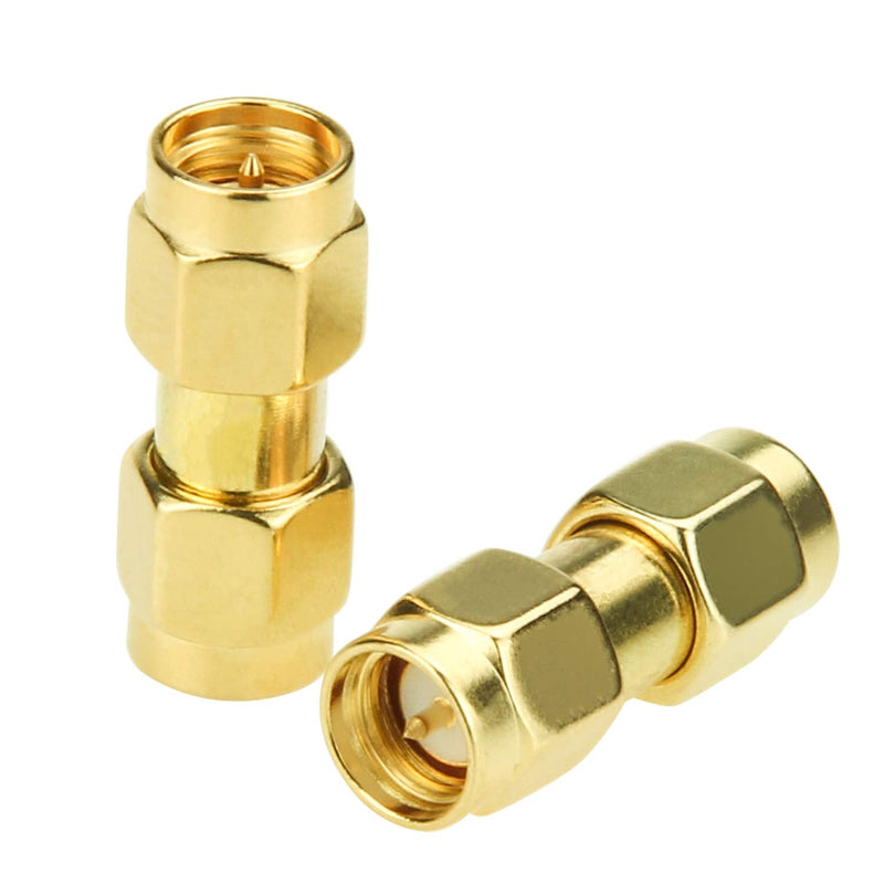 [Australia - AusPower] - SMA to SMA, 10-Pack SMA Male Connector RF Coaxial Adapter Plug for Antenna, Radio, WiFi 