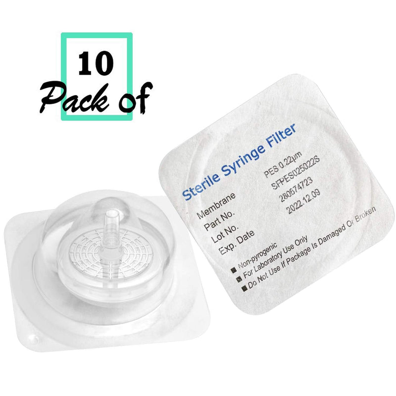 [Australia - AusPower] - Sterile Syringe Filters PES 25 mm Diameter 0.22 um Pore Size Individually Packaged 10/pk by Biomed Scientific Sterile PES 25mm 0.22?m 10pcs 