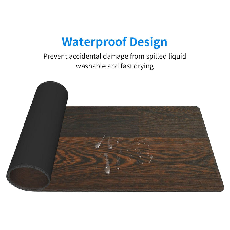 [Australia - AusPower] - Wood Gaming Mouse Pad XL Large Mouse Pad Long Extended Big Mousepad Non-Slip Rubber Keyboard Mouse Pad with Stitched Edges for Laptop Home Office (31.5x11.8x0.1 Inch) 
