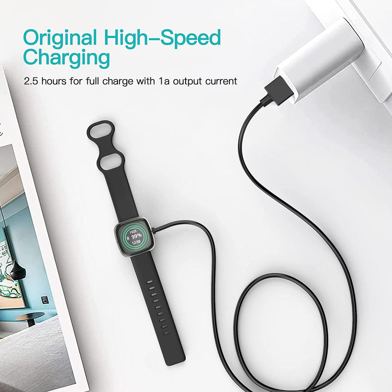 [Australia - AusPower] - [2PCS] TUCANA Cable Compatible for Fitbit Versa4/Versa3/Sense2/Sense, Smartwatch USB Charger Adapter Charge Cord Charging Dock (2) 2 