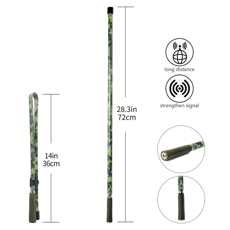 [Australia - AusPower] - HYS 28.3inch Dual Band 2meter 70CM 20W SMA-Male 5.0dBi Tactical Antenna with Camouflage Coating for TYT MD-UV380 MD-380 TH-UV3R TH-UV8000E YAESU VX-6R WOUXUN Kenwood 2-Way Radio 