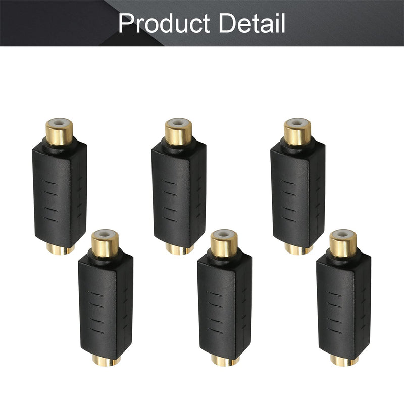 [Australia - AusPower] - Fielect RCA Female to S-Video 4 Terminal Female Connector Stereo Audio Video Cable Adapter Coupler Black 6Pcs 6Pcs RCA Female to S Terminal Female 