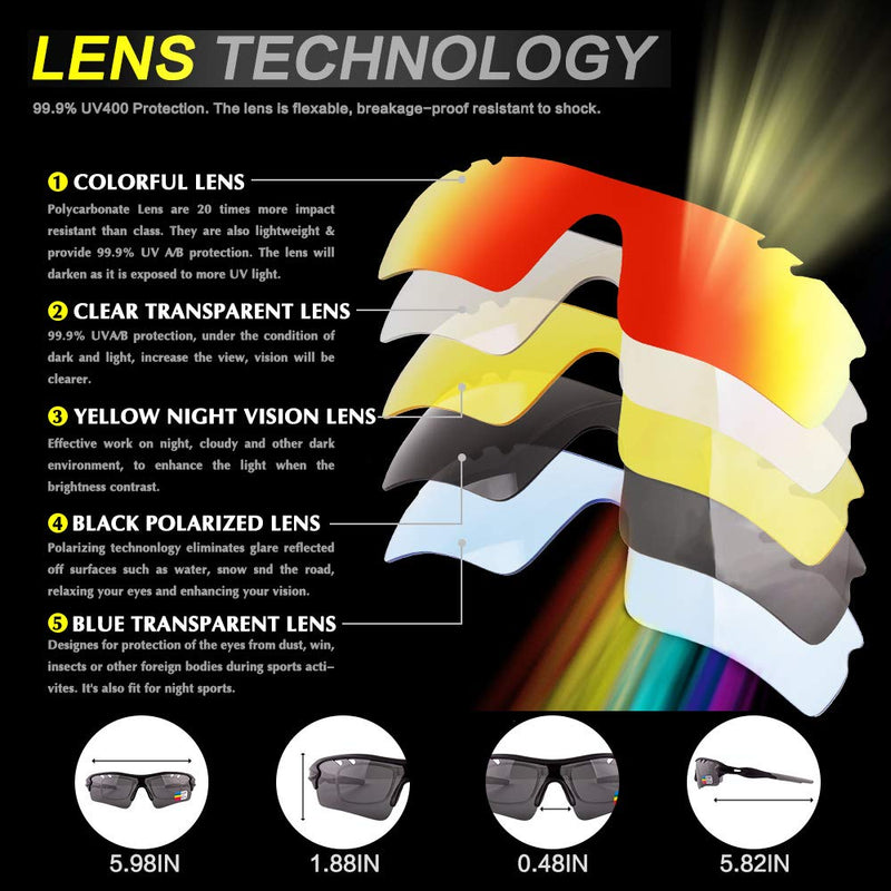 [Australia - AusPower] - Polarized Sports Sunglasses Cycling Sun Glasses for Men Women with 5 Interchangeable Lenes for Running Baseball Golf Driving Black Blue 
