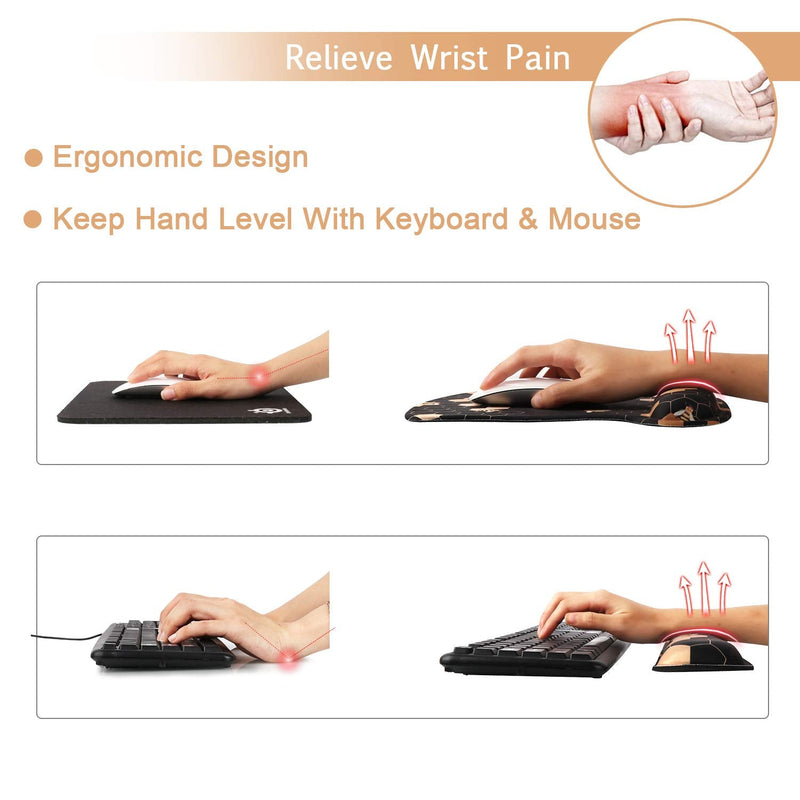 [Australia - AusPower] - iCasso Keyboard Wrist Rest and Mouse Wrist Rest Pad, Made of Memory Foam, Ergonomic Support, Easy Typing and Relieve Wrist Pain, Perfect for Gaming, Computer, Office, Laptop (A-Honeycomb) A-honeycomb 